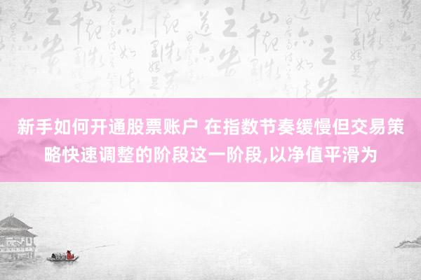 新手如何开通股票账户 在指数节奏缓慢但交易策略快速调整的阶段这一阶段，以净值平滑为